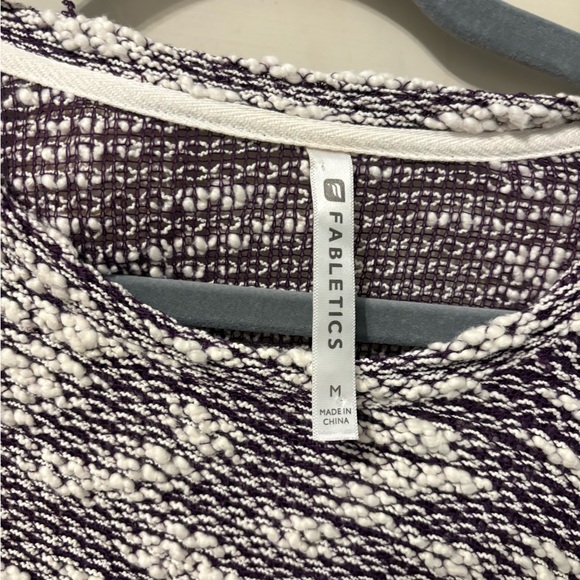 Fabletics Textured Purple and White Sweater - Picture 3 of 5